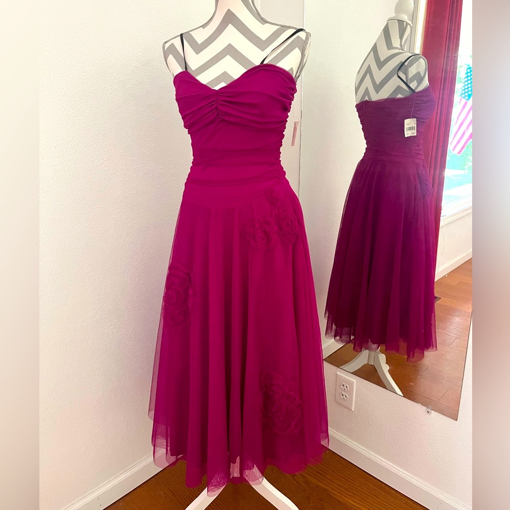 NWT Be Smart Tulle Magenta Dress